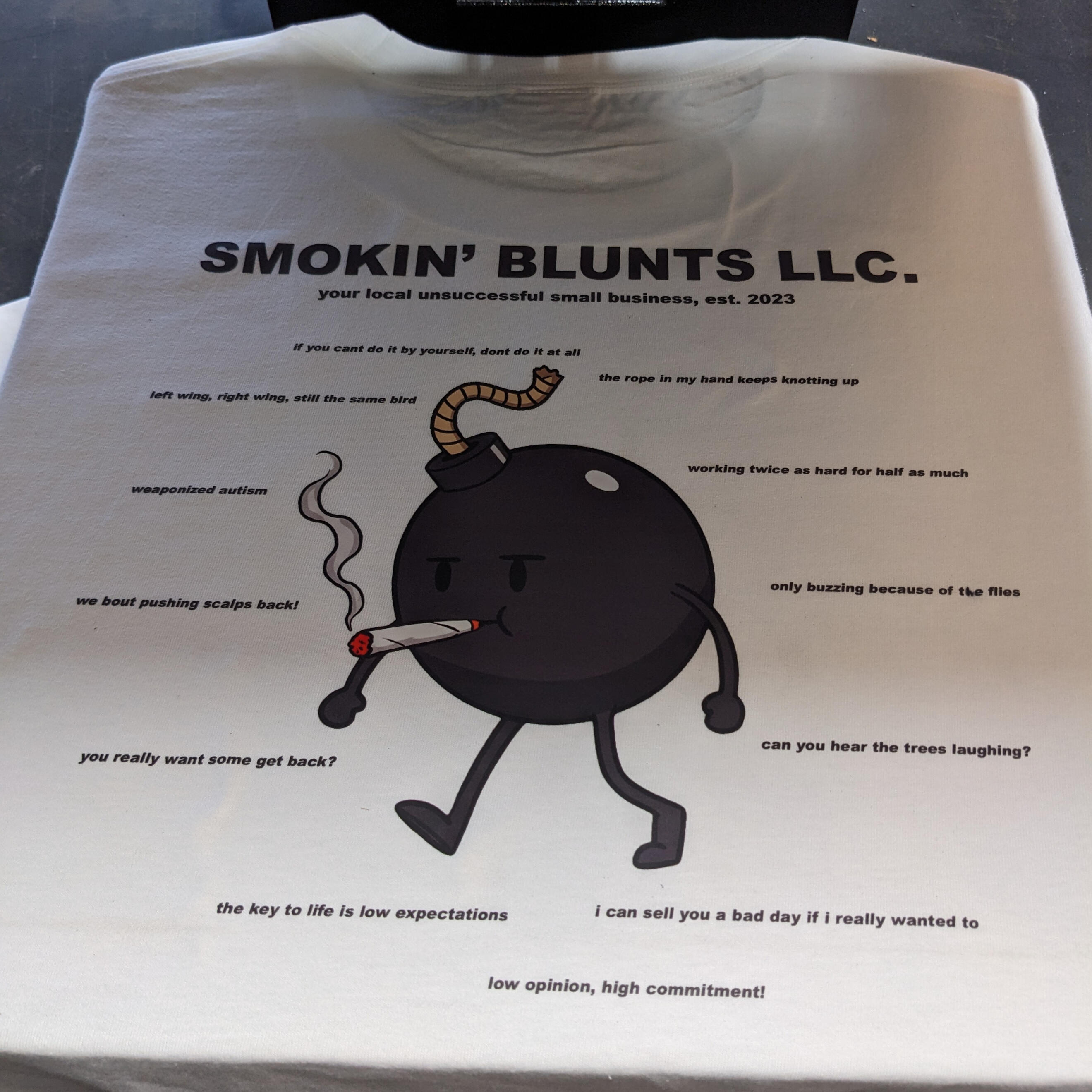 The shop shirt represents the core values of Smokin' Blunts. Striking isn't fun, but it's necessary, ask DeVontae Sharquantelle what happened when he tried to strike our legally acquired HEMTT. Building technicals can very quickly become a logistical n